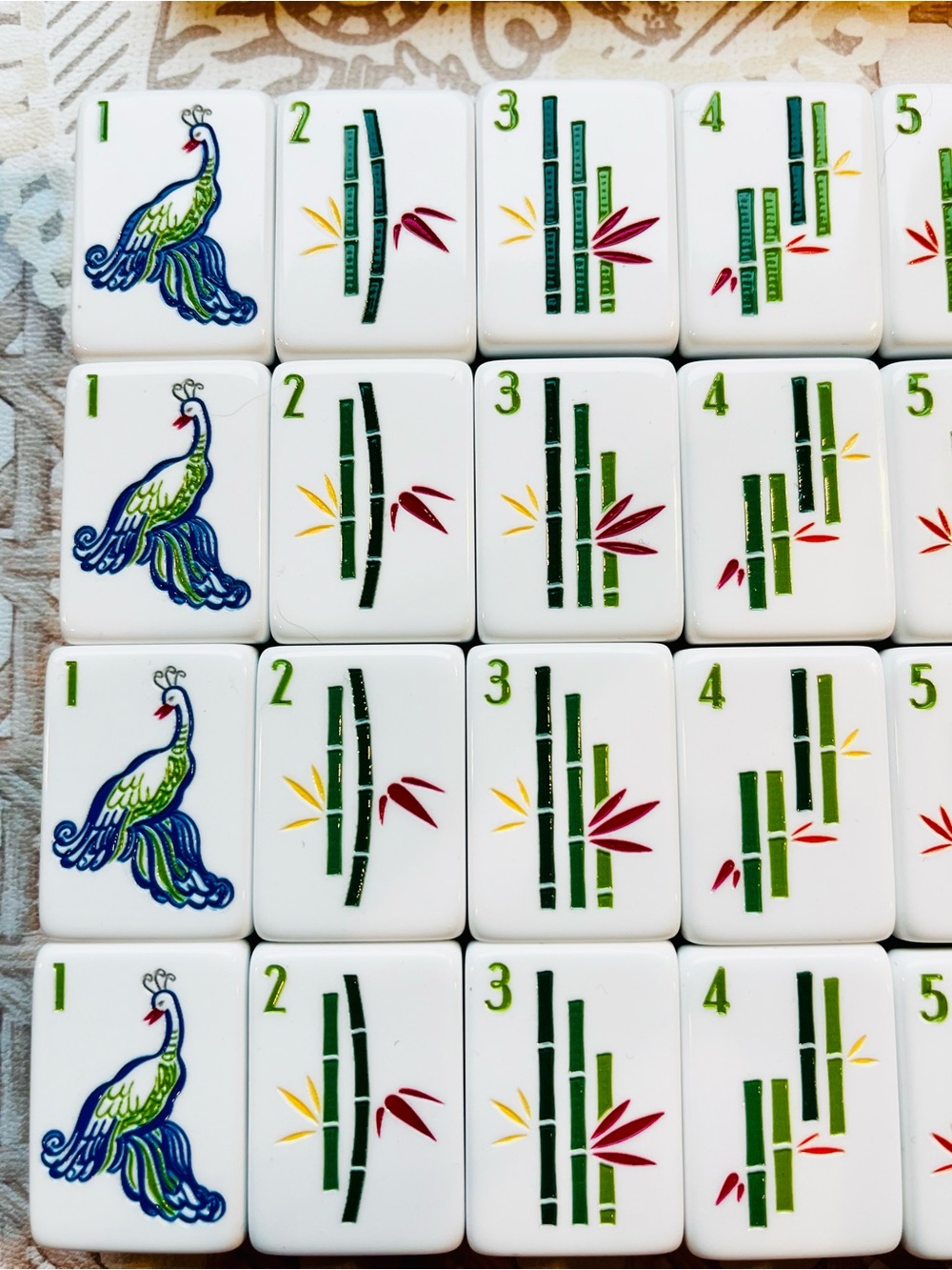 Chic Heritage Tortoise Engraved & Painted American Mahjong Set w/Green Layers - Picture 12 of 13